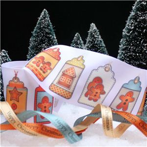 Christmas Ribbon - Gingerbread Tags
